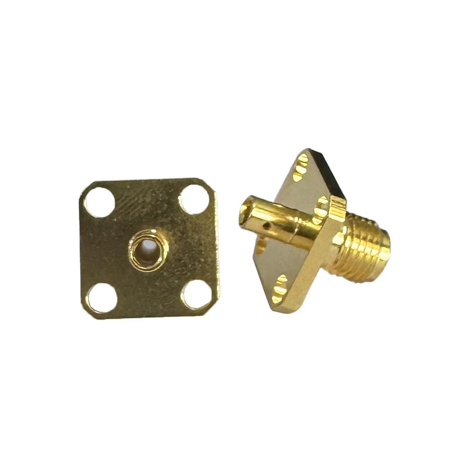 product high performance sma kfb2 coaxial connector rf copper gold plated sma female flange connector crimp rg405 cable-2