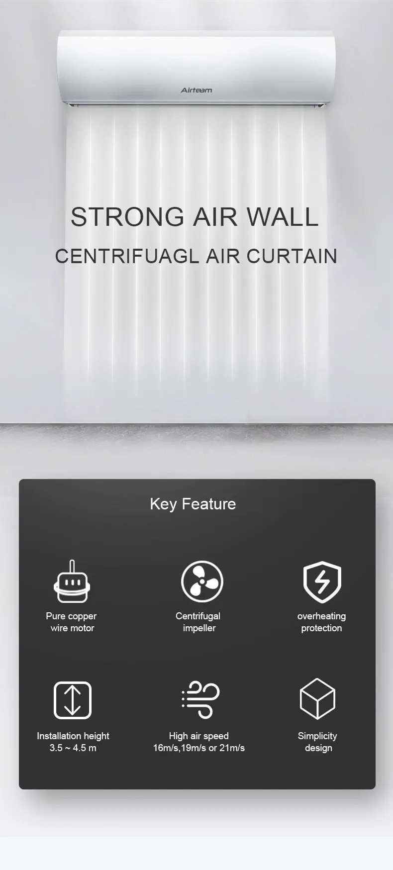 Air Curtain, 110V, 1390CMH - detail 2