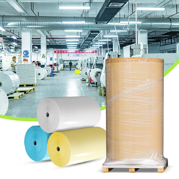 Thermal Transfer Self Adhesive Paper TTR Label Jumbo Roll Barcode Sticker Printing for Ribbon Printer