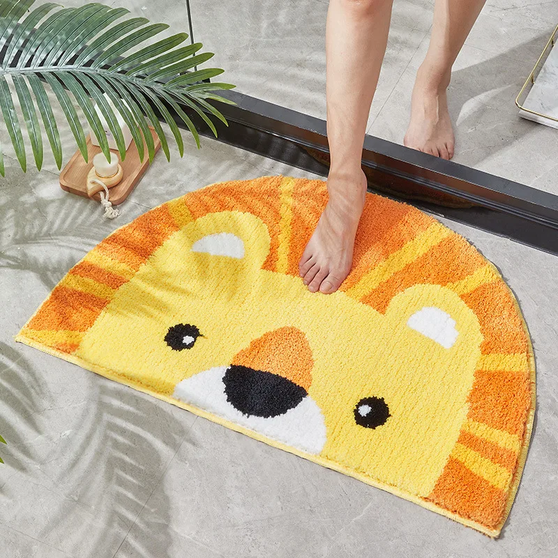 Cute Animal Shaped Nonslip Kids Bath Mat Soft Absorbent Washable Floor