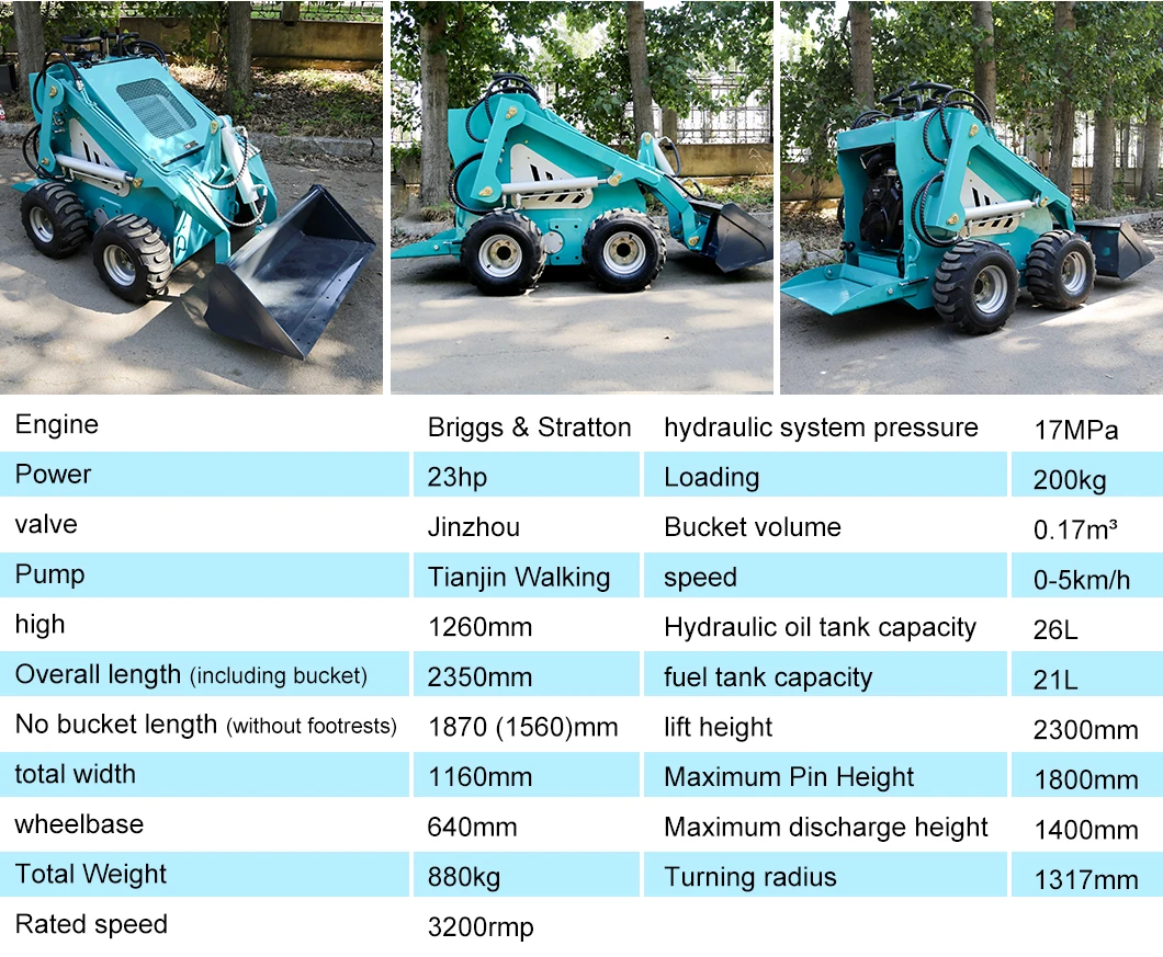 Free Shipping!! Cheap Mini Skid Steer Loader Diesel Mini Skid Steer