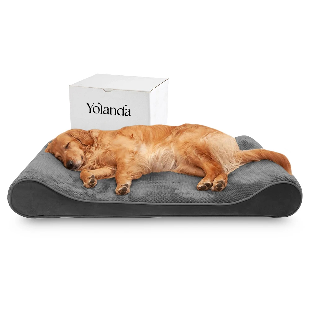 Customized Waterproof Removable Washable Cover  Orthopedic Dog Bed for Large Dogs Ultra Plush Faux Fur Pet Bed Washable Dog Bed