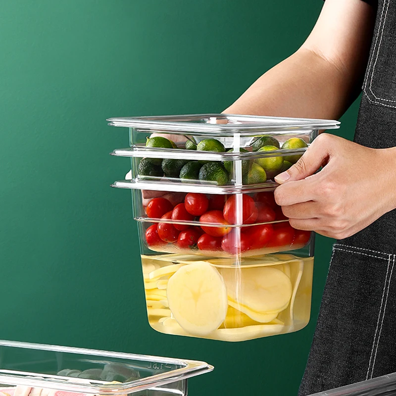 Коммерческое оборудование для общественного питания размера 1/6, другие товары для ресторанов и отелей, тарелка для жарки, пластиковый контейнер для Гастроемкости из поликарбоната, сковорода для еды Gn