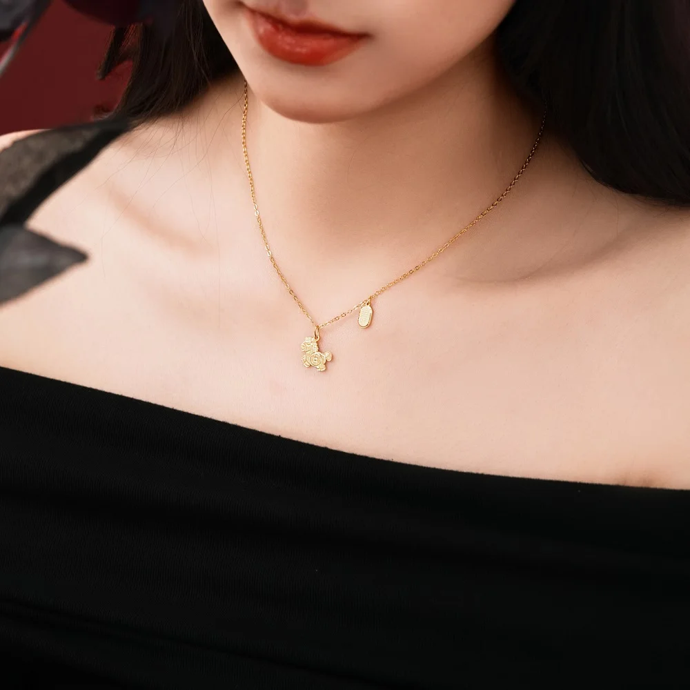 KAKODIY Cute Small Designer Fine Jewelry 925 Sterling Silver 5A Zirconia Chain Horse Zodiac Pendant Necklace (For Women) detail 4