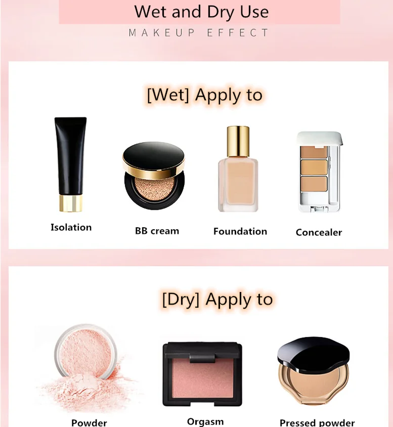 Oem Customize Hydrophilic Polyurethane Latex Free Beauty Microfiber Face Sponge Blender for Makeup No