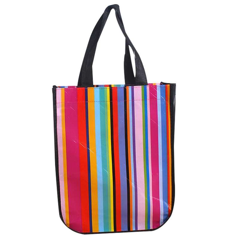 Eco-Friendly Custom Large and Small Reusable Tote Gym Bag Full Print Logo PP Non Woven Bag with round Bottom for Shopping