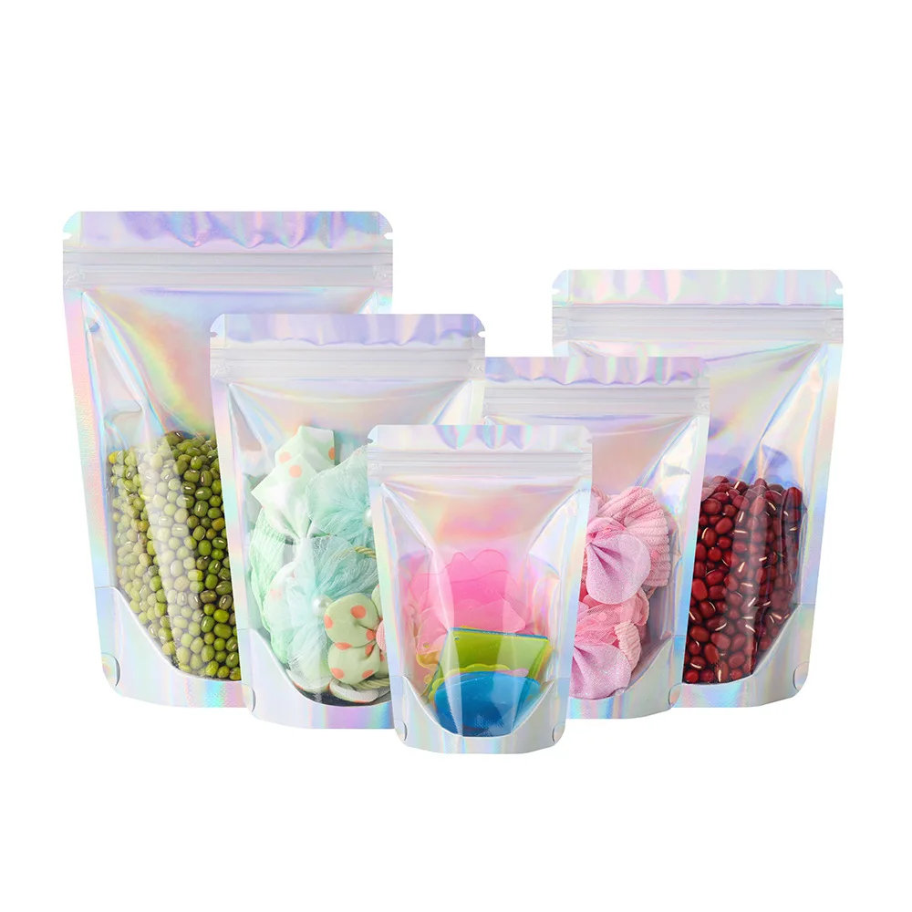 Custom Printed Food Packaging 4x7 10x12 Child-resistant Double Zipper Stand up Pouch Holographic Candy Bags 3.5g Mylar Bags