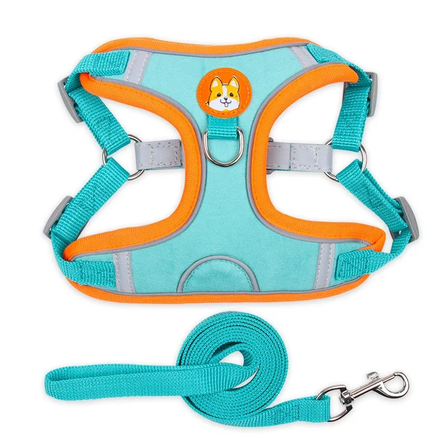 New Arrival Luxury Style Dog Harness Vest Small Size XL Reflective Nylon Neoprene Dog Leash for Walking Button Closure Wholesale