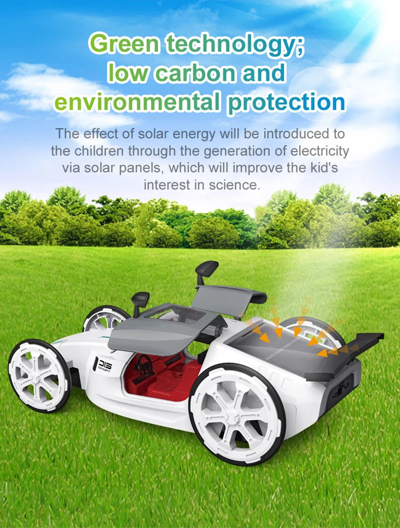 DIY 4WD solar  Concept car  Solar Toy Hands-On Science Gift Gifts For Teens Low  Carbon And Environmental Protection