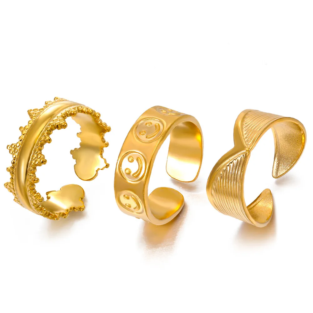 European Style Popular Stainless Steel Geometric Open Ring Female Personality Hip Hop V-shaped Titanium Steel Ring Wholesale