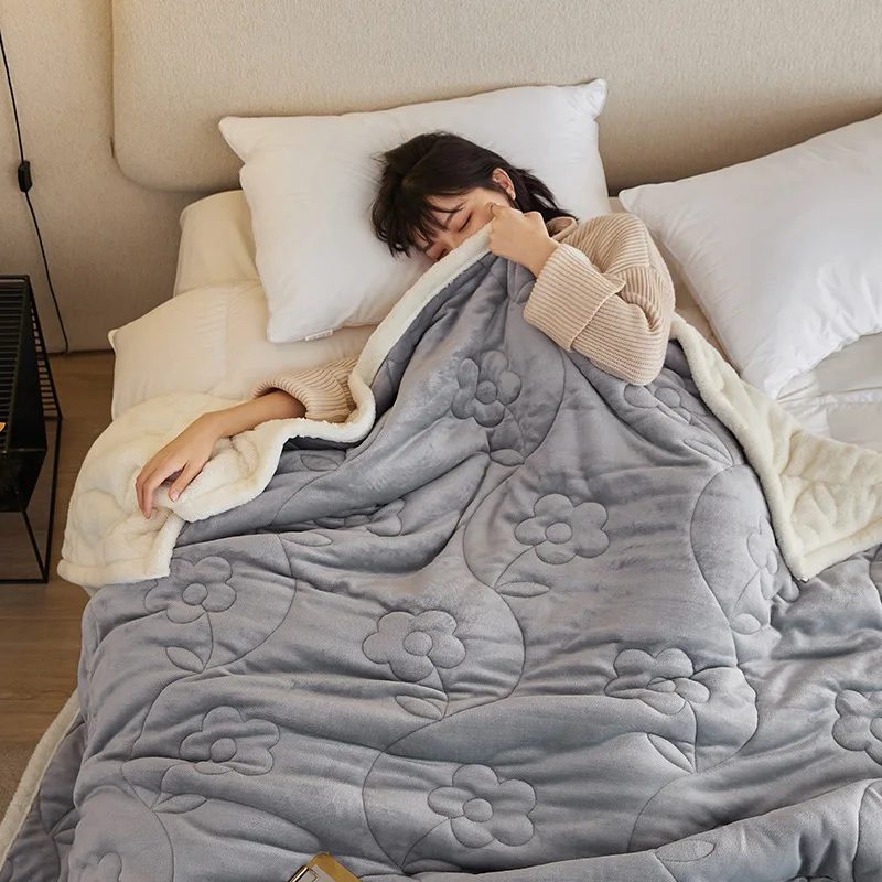 Customized Bed Blankets Thickened Warm Blanket Quilt Double Layer