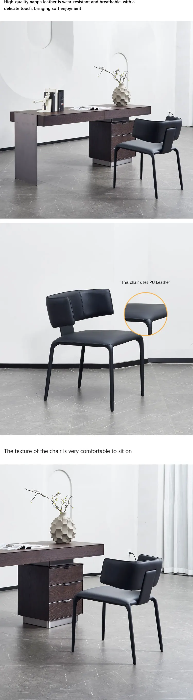 Modern Leather Dining Chairs Creative Unique Single Chair For Living