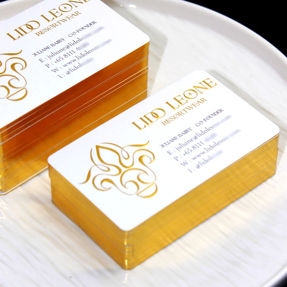 Factory Custom LOGO Design Business Card With Gilt Edge Die Cut Art Paper Printing 3D Embossed Cardboard Visiting Card