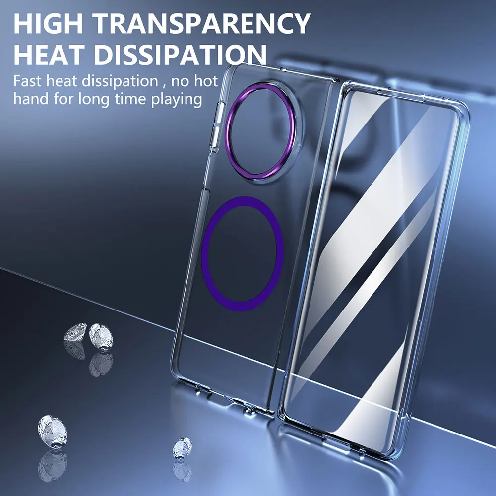 Laudtec Sjk960 Transparent Phone Case Metal Lens Magnetic Anti Yellow Shockproof Cover Simple Business For Huawei Mate X5 X3 supplier