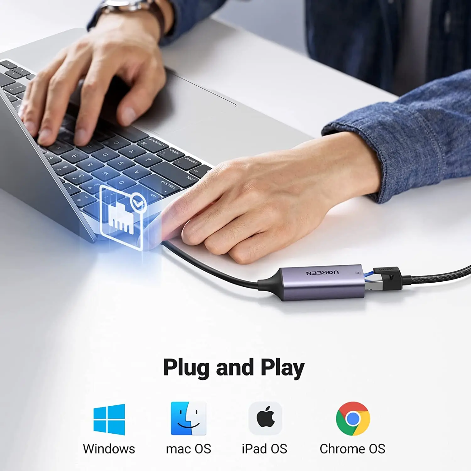 UGREEN USB C to Ethernet Adapter, Gigabit RJ45 to USB 3.0 Type-C, 10 ...