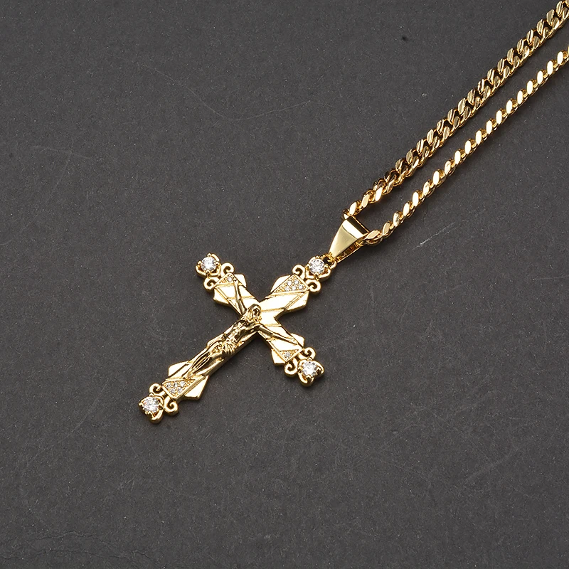 China Wholesale Jewelry 18k Gold Cross Pendant Necklace Jewelry For ...