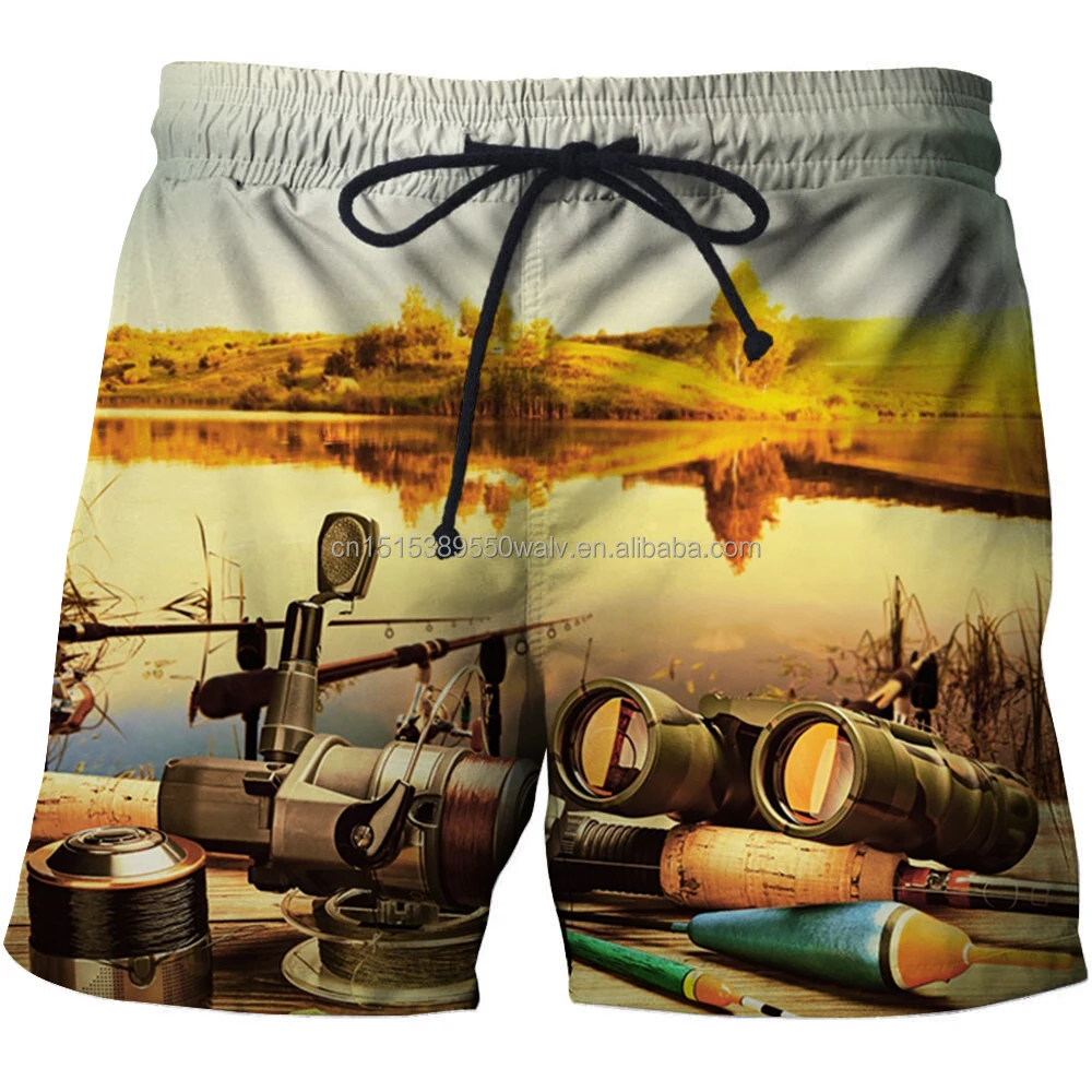 pantaloncini da surf casual sportivi con stampa completa oem pantaloncini da spiaggia ad asciugatura rapida in poliestere pantaloncini da pesca elasticizzati a 4 vie per695_voghion.com