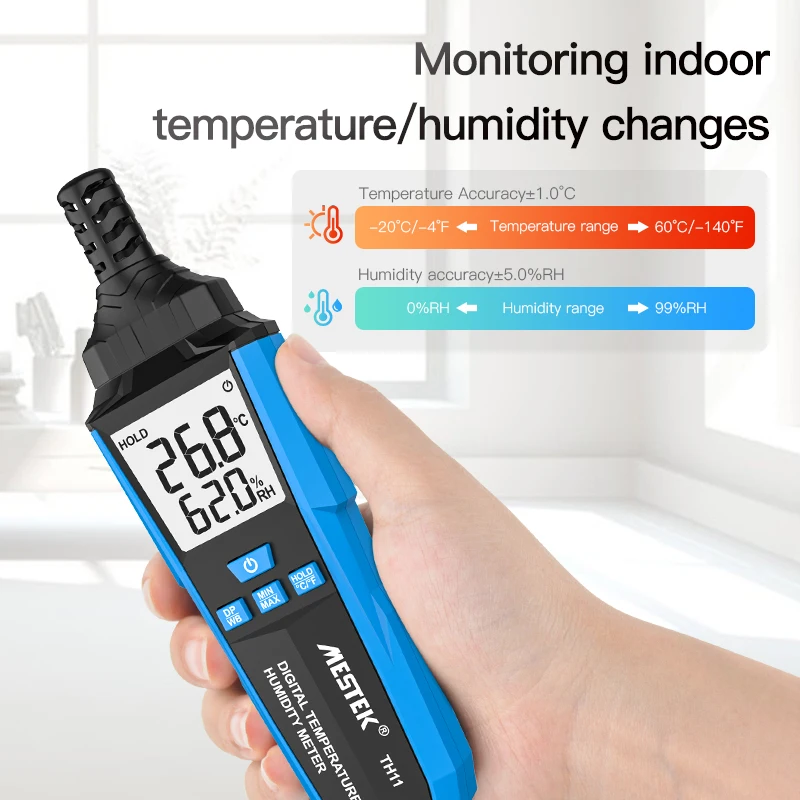 TH11 Digital Temperature and Humidity Meter  Multifunctional  Temperature Meter LCD Fruit Wheat Crops Humidity Tester