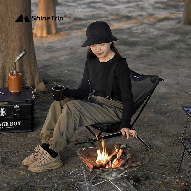 ShineTrip ポータブル折りたたみ椅子 アルミ製のキャンプ用月椅子