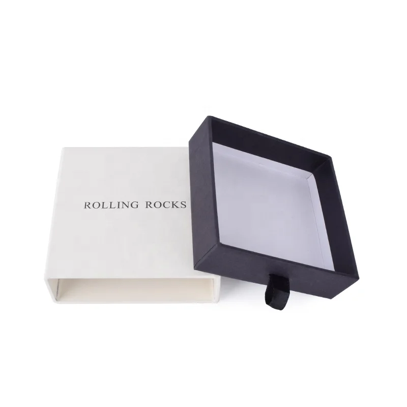 Customized Boxes Packaging Boxes Custom logo Ring Slider Package Pe Film Jewelry Paper Drawer Storage Box