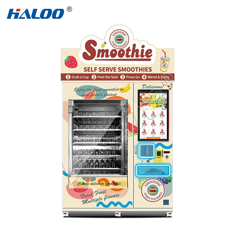 Haloo Vending Machine Supplier Vegetables and Fruit Smoothie Vending Machine and Frozen Drink Smoothie Juice Vending Machine