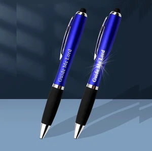Factory Popular High Quality Gift Promotion Custom Laser Company Brand LED Light up Logo Ballpoint Pen with Touch Screen Stylus