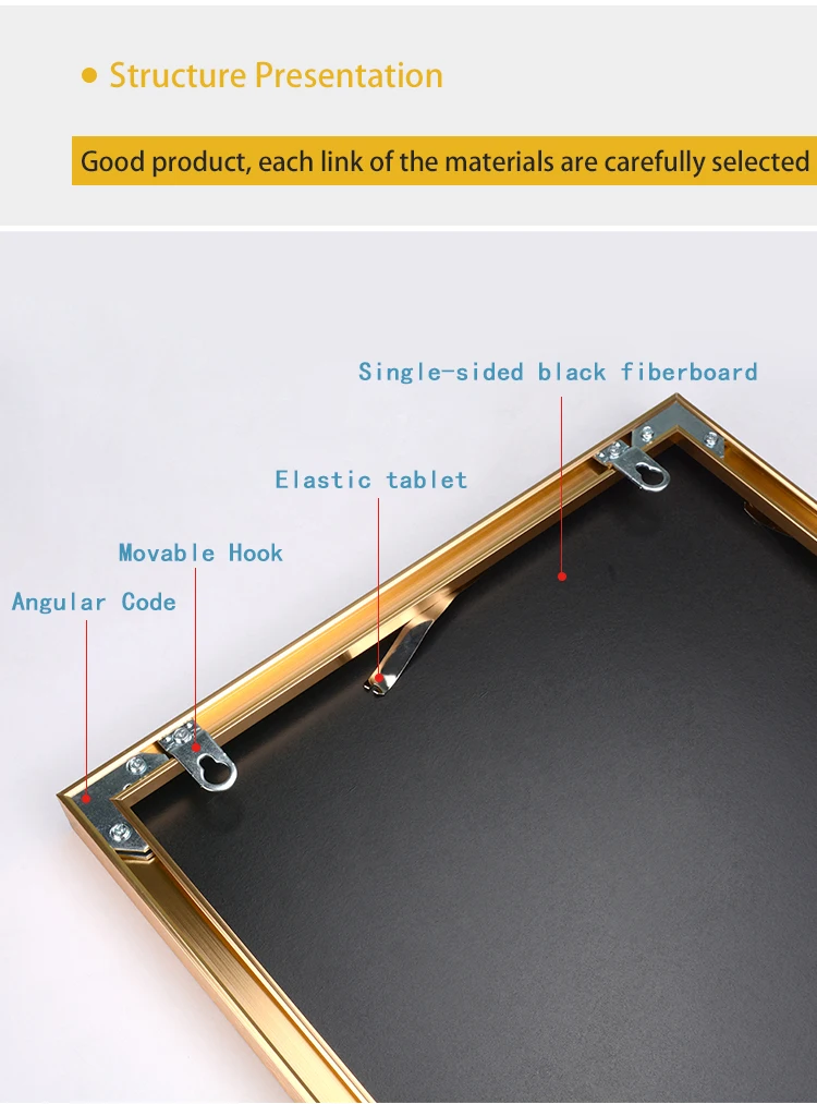 Custom Size Manufactory Simple Classic Modern Poster Frame Aluminum