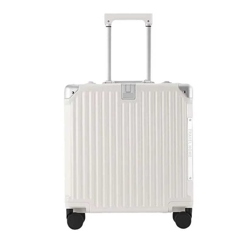 Hot Sale Unisex 18 Inch Computer Luggage Suitcase Aluminum Frame PC Material with TSA Lock Cup Holder and Silent Wheels