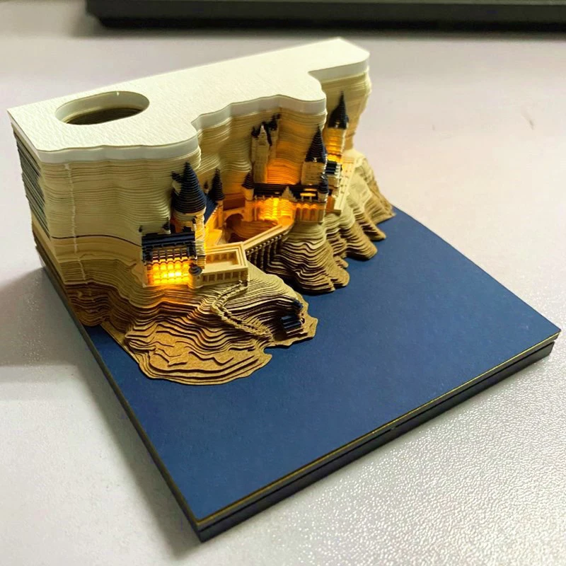 Factory Custom Harry Magic Castle Memo 3D Paper 3D Building Model Paper Holiday Gift 3D Memo
