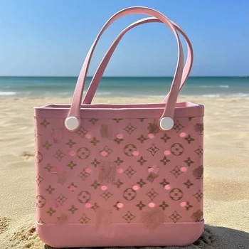 Custom Logo Silicone Beach Bags Summer Outdoor Fashion Eva Rubber Waterproof Beach  Bitty Bogg Bag