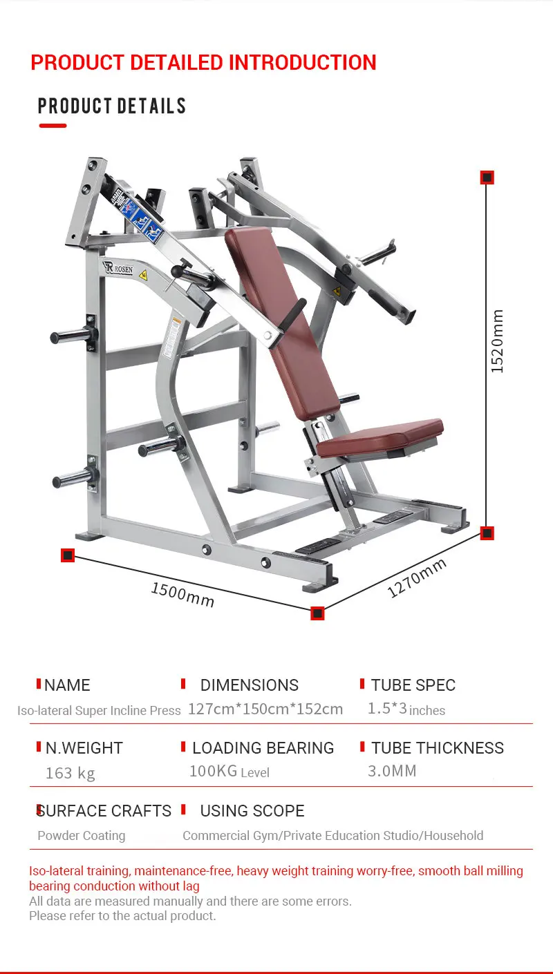 Top Quality Commercial Plate Loaded Chest Exercise Equipment Gym Iso ...