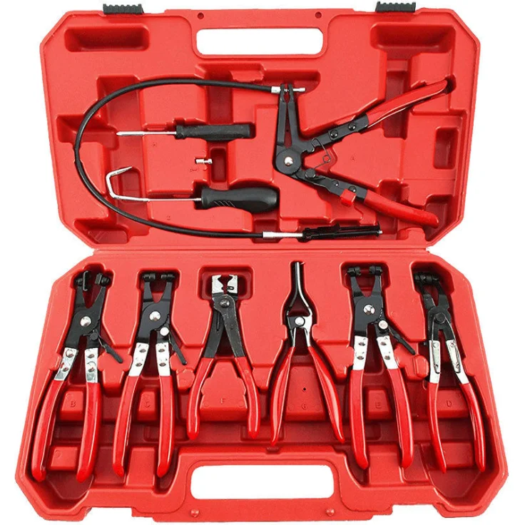 9pcs Wire Long Reach Spring Hose Clamp Pliers Set Fuel Oil Water Hose ...