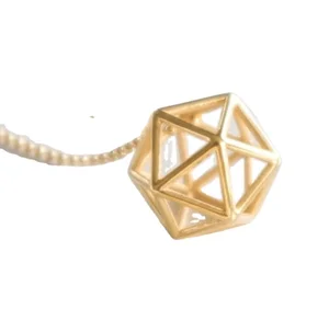 Custom Wholesale Jewelry Geometric Icosahedron 18k Yellow Gold Plated Pendant