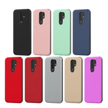 2 in 1 Rubber Coating Leather Paint Frosted Feel Slim Armor Shockproof Mobile Phone Caase For Xiaomi Redmi 9 9A 9C Note 9 9s Pro