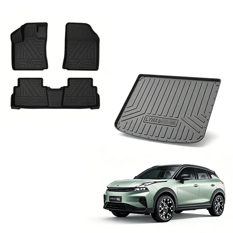 Tapetes para Automóvel Maremlyn para Lynk & Co 06: Tapetes Impermeáveis para Piso em TPE, Conjunto de Forro para Bagageiro, Acessórios para Interior de Automóvel