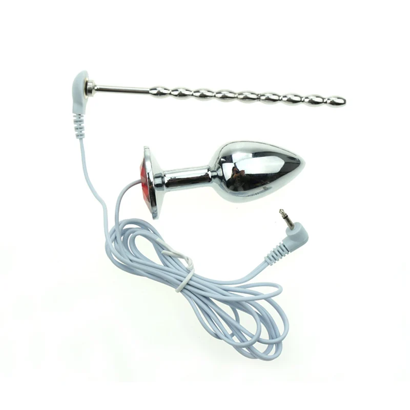 Free Custom Box - Adult Diary Electro Shock Penis Plug Urethral Sound Chastity Catheter Ring Anal Male Masturbator Sex Toys