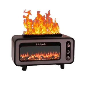 Best Seller 3D Flame Lava Aroma Diffuser 7 Colorful LED Flame Humidifier for Household Use Innovative Electric Essential Oil