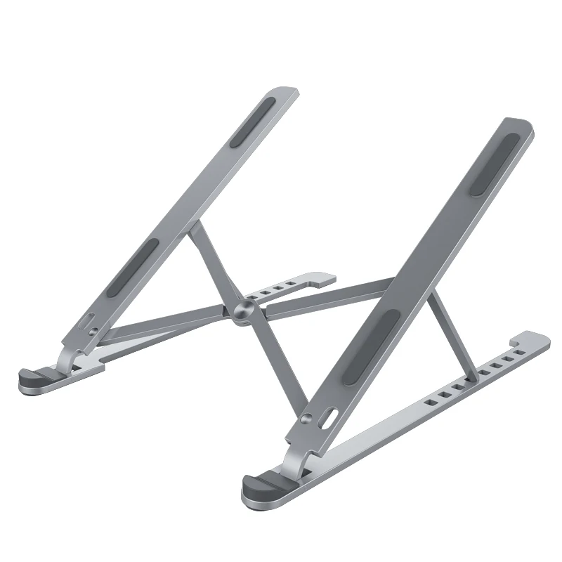 Boneruy Foldable Portable Desktop Computer Laptop Stand Aluminum 8  Level Angle Adjustable Height Laptop Mount