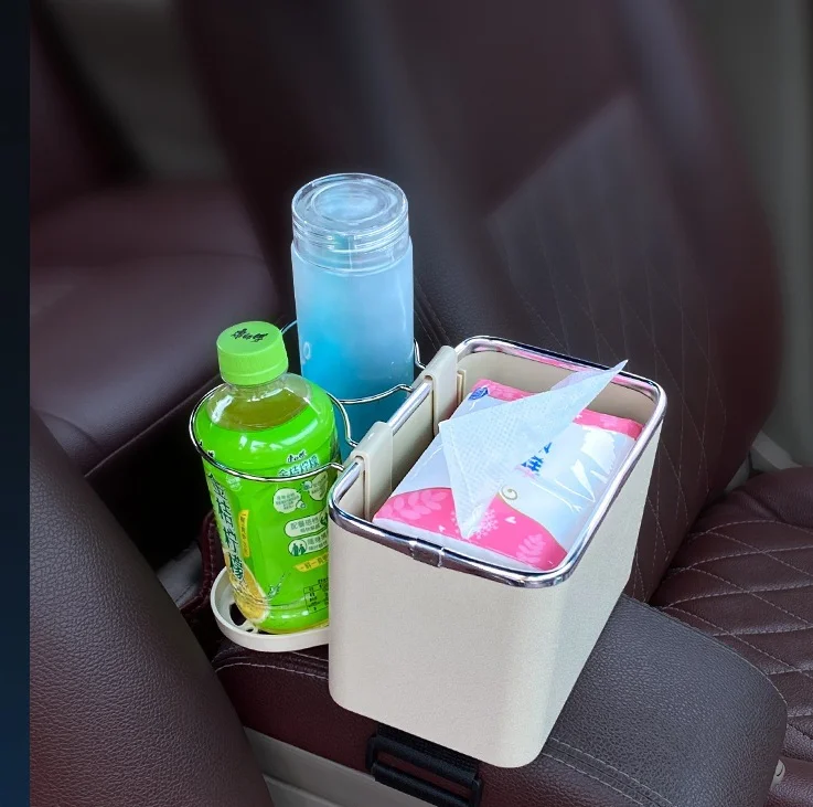 Multi-Function Car Armrest Storage Box Flexible Cup Holder and Tissue New Storage Features