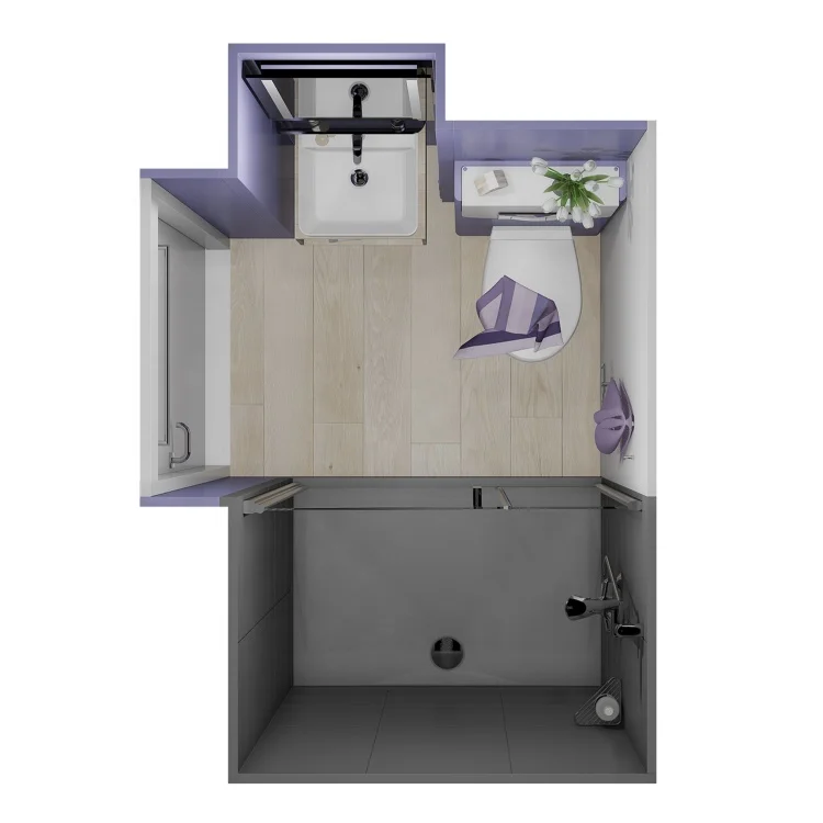 Private Order Sided Glass Modular Prefab Combination Toilet Bath Pods Bathroom Shower Cabin
