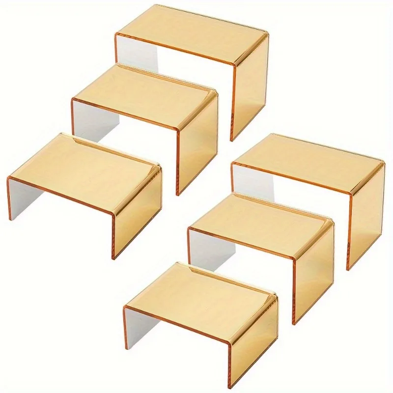 Product Stand, Jewelry Display Riser Shelf Showcase Fixtures for Dessert Cupcake Candy Figure, Acrylic Display Risers