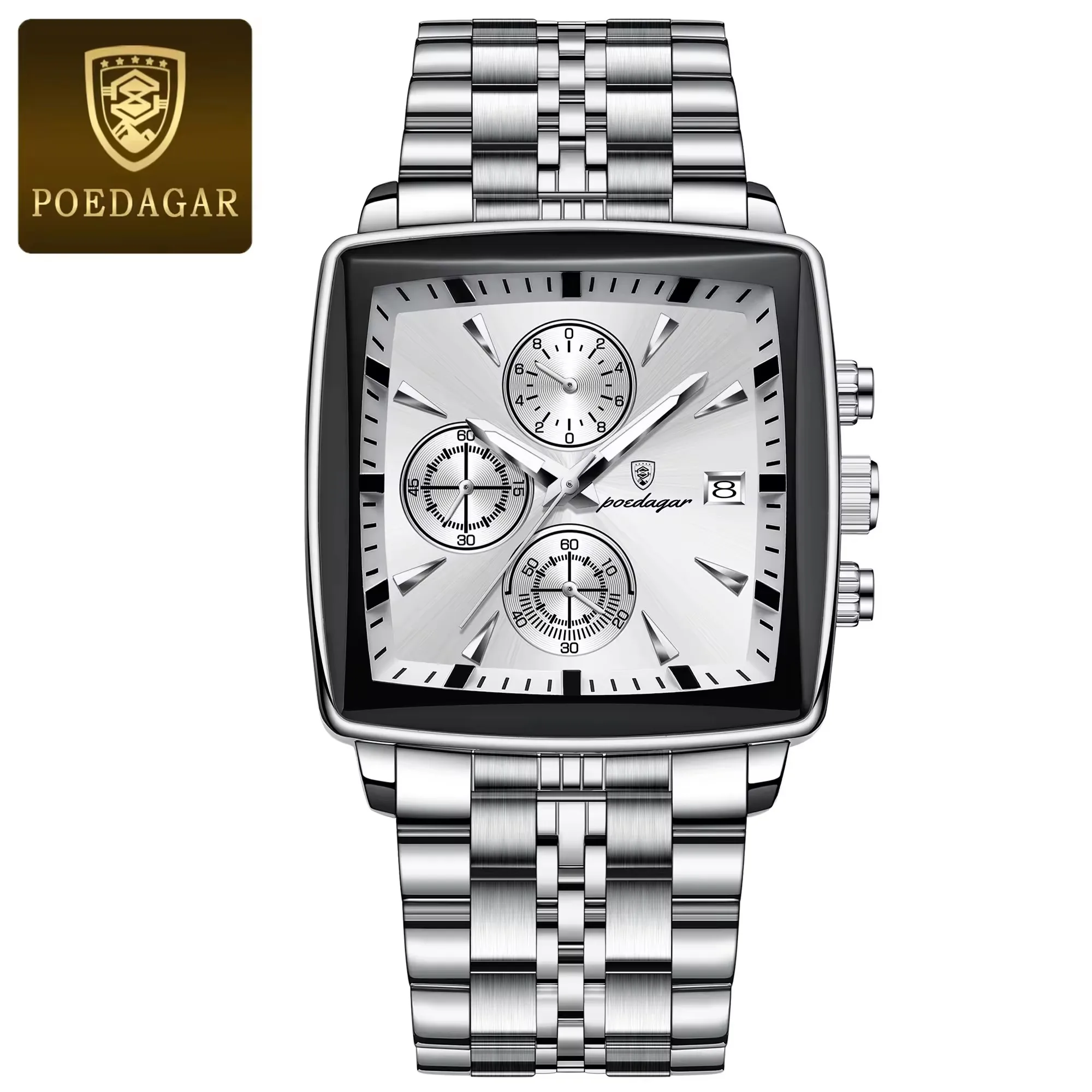 POEDAGAR Watch New Luxury Men's Quartz Watches 866 Man Wristwatch Chronograph Date Displ aperçu 8