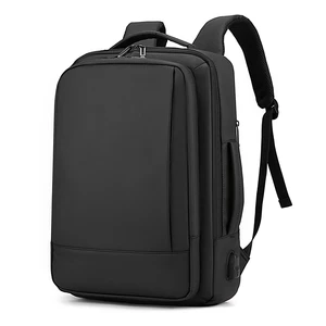 Custom Logo High Quality Waterproof Oxford USB Fashionable Style Polyester Zipper Men's 18 Inch Laptop Backpack
