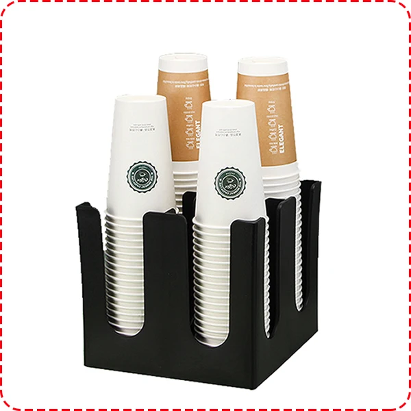 Restaurant Drink Self-Service Plastic Coffee Station Organizer Bar Countertop Paper Cup and Lid Dispenser Holder factory