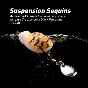 Cheery Wholesale Thai Frog Bait Mini 3cm 4.7g High Bionic Soft Bait Frog Fishing Lure Double Hook Floating Lures Fishing Lure – Soft Lure – view 5
