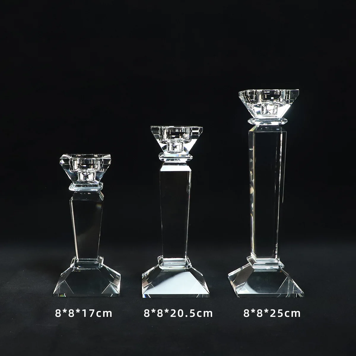 2022 best seller candle holder Elegant Modern Centerpiece Home Decor Set of 3 crystal candlestick holder pair for sale supplier