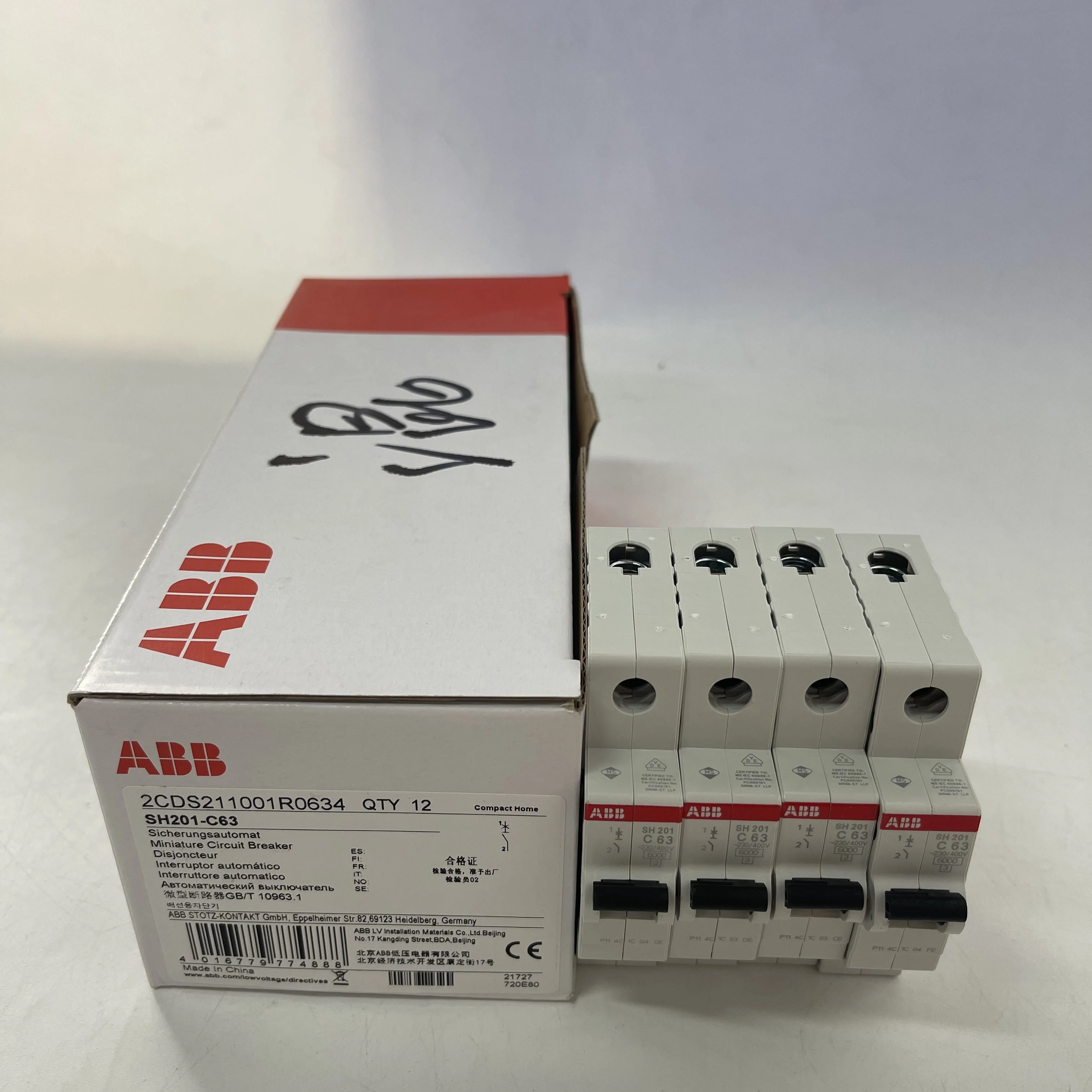 ABB Miniature Circuit Breaker SH201-C63 ABB Miniature Circuit Breaker SH201-C63