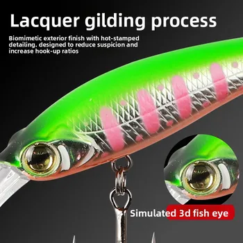 Stainless Steel Long Tongue Mino Live Bait for Bass-Deep Diving Floating Scuba Mandarin Fish Road Fake Bait Long Throw – Lure – view 3