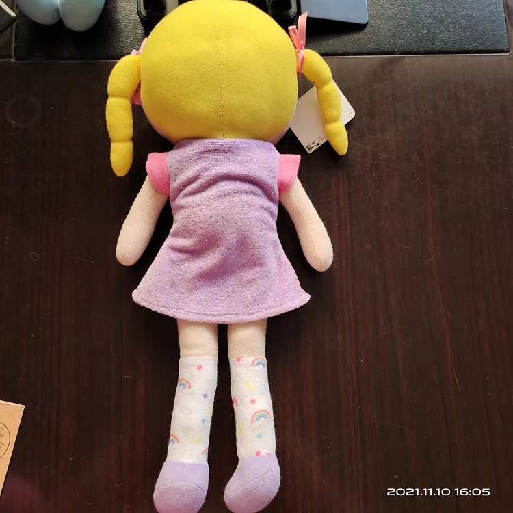 OEM Shape Customization Logo Handmade Soft Smiling Stuffed American Dolls for Girls Kids Plush Baby Stuffed Toys