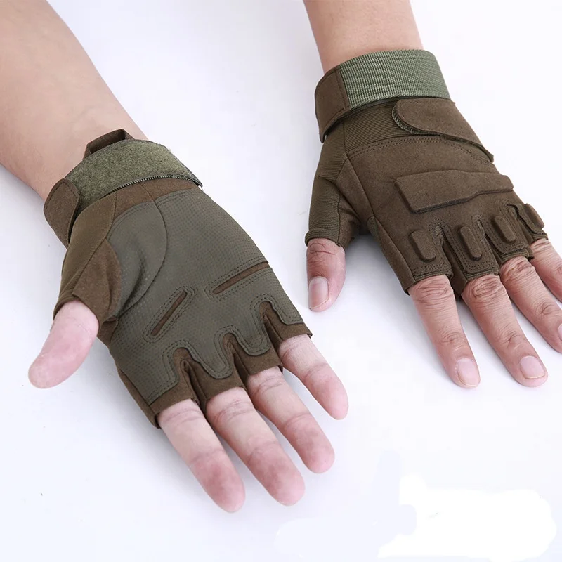 Details about   Kids Bicycle Tactical Fingerless Gloves Anti-skid Half Finger Military Mittens 